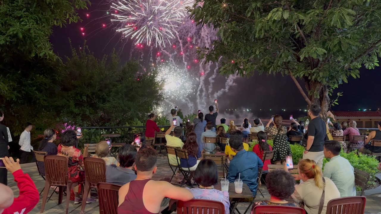 Fireworks at Sunset Town in Phu Quoc, Vietnam
