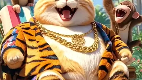 Masked Cat on the Run_ The Great Chicken Heist_ _cat _aicat _funny _animals