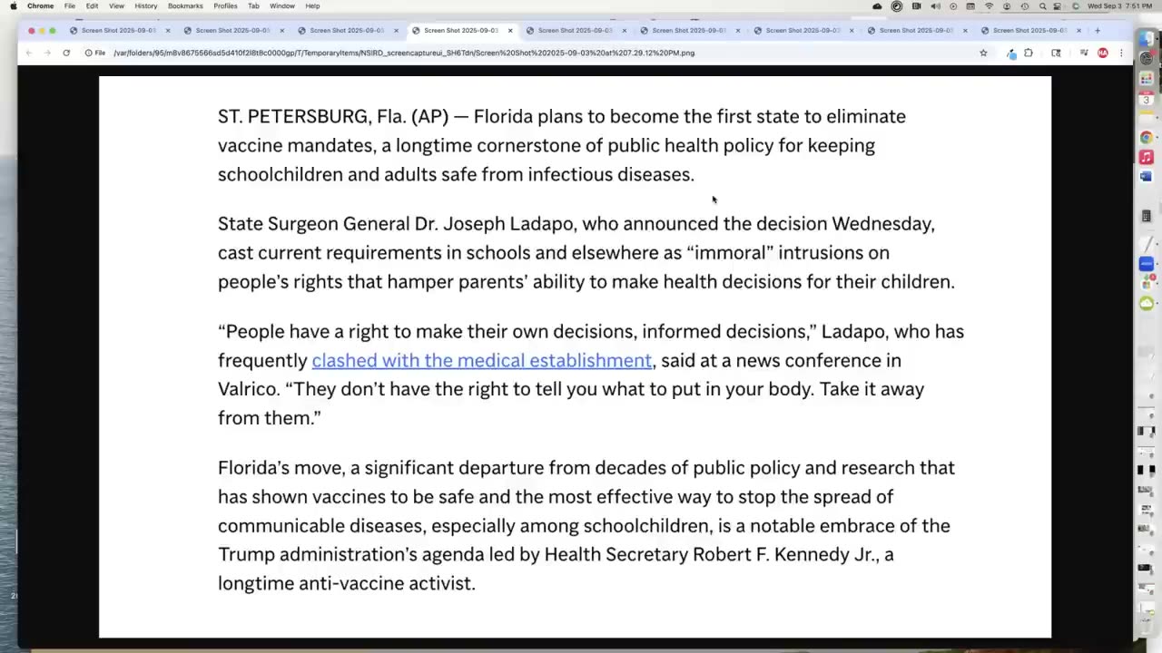 BREAKING! FLORIDA TO END ALL VACCINE MANDATES?