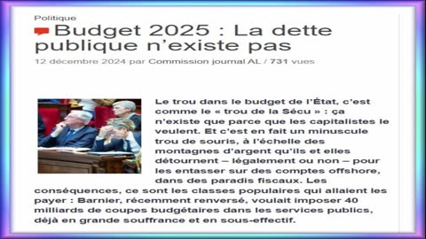Budget 2025 : La dette publique n’existe pas !
