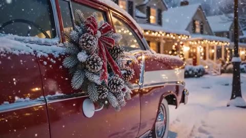 🎄Cozy 1950s Town at Christmas Time Vintage Jazz Holiday Warmth ❄️.