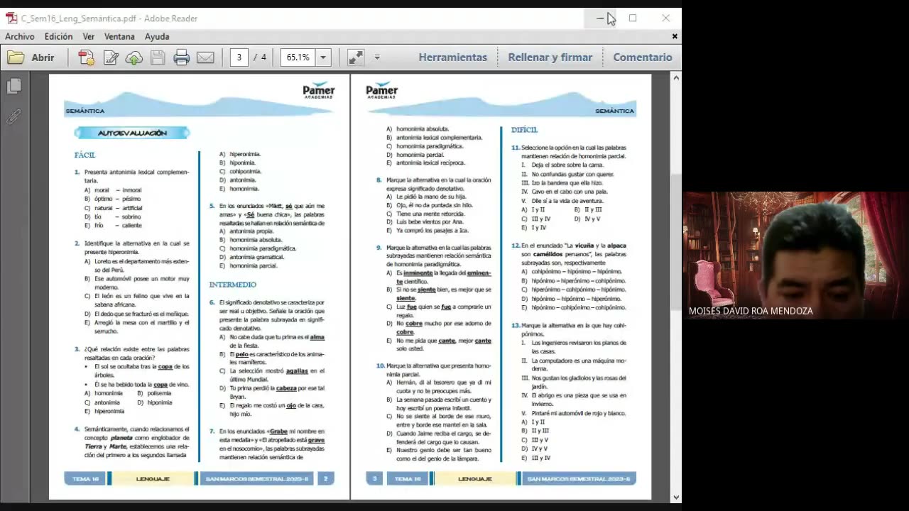 PAMER SEMESTRAL 2023 | Semana 16 | Lenguaje: Semántica