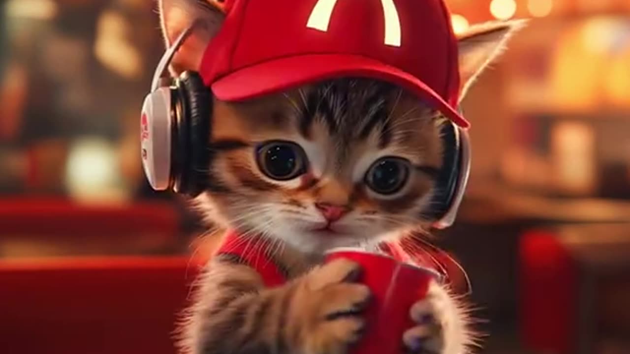 AI the cat works at MacDonald