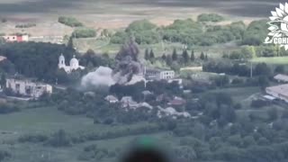 ✈️🇺🇦💣 MiG-29 struck with AASM HAMMER bomb a building with Russian troops