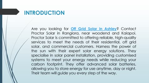 Are you looking for Off Grid Solar in Ashley?