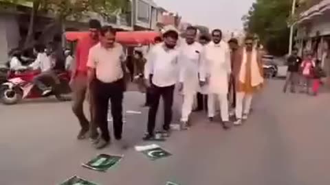Hindus are walking on the Kalema. Along with Jai Shri Ram slogan!!