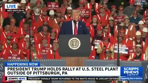USA chants erupt as President Donald Trump takes the podium