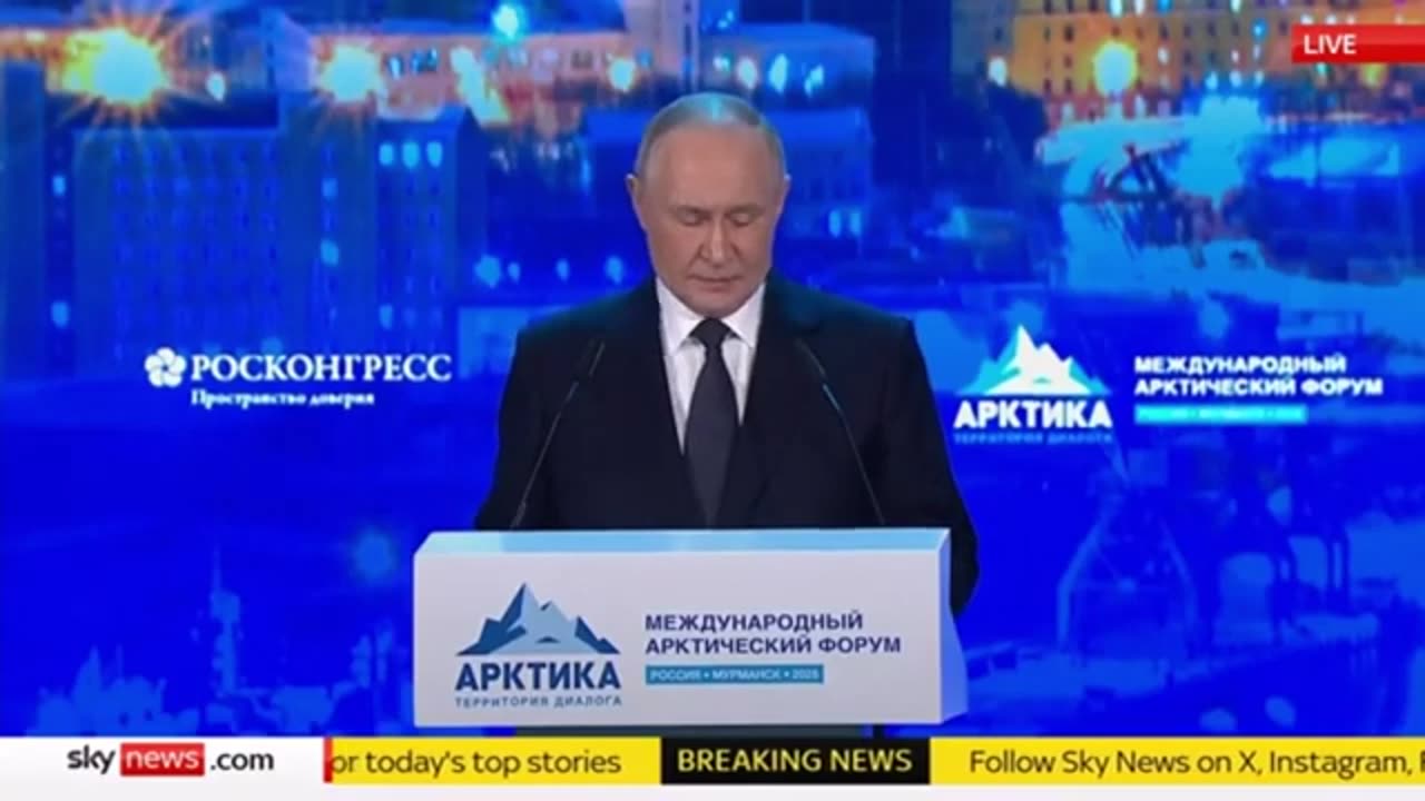 Präsident Putin`s komplette Rede bei der jährlichen Arktik Konferenz. (Deutsch)