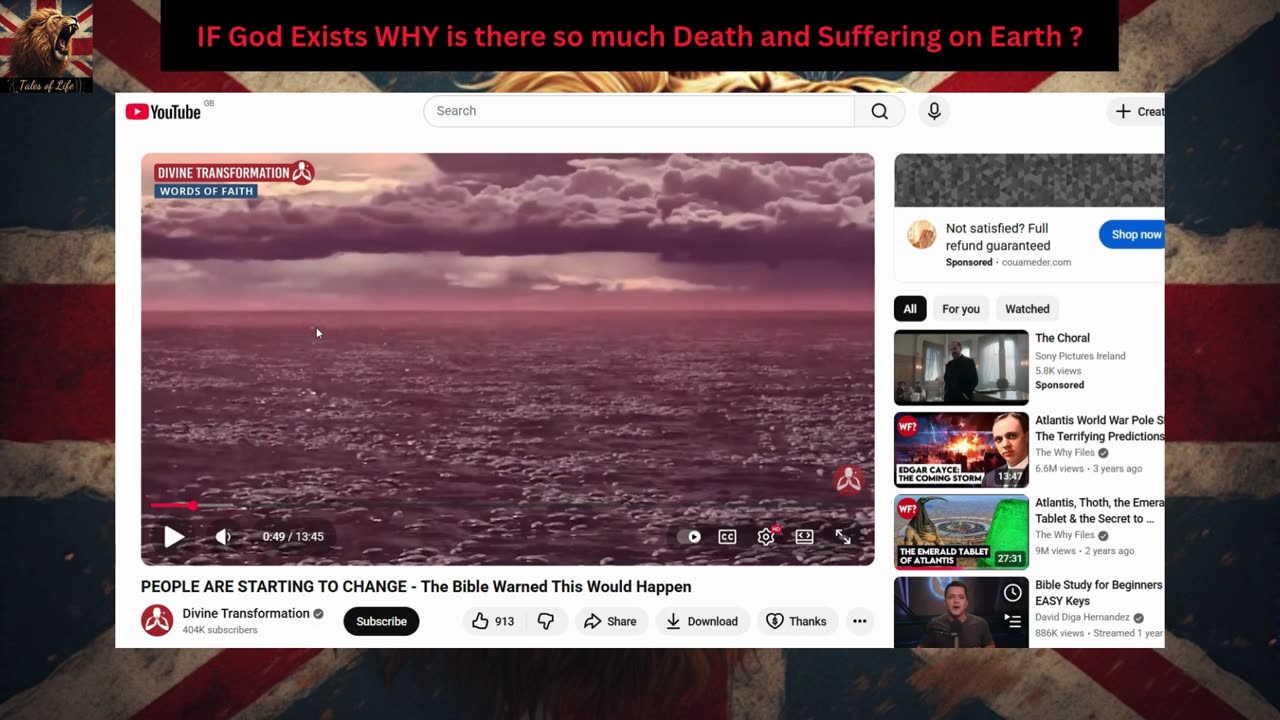 IF God Exists WHY is there so much Death and Suffering on Earth ?