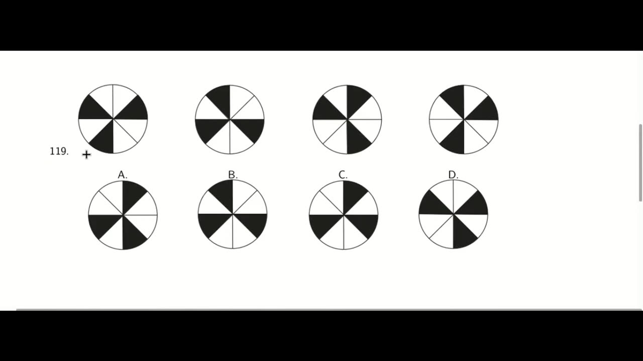 Image analysis entrance exam find out the figure that follows the sequence