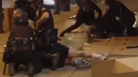 Rioters getting arrested
