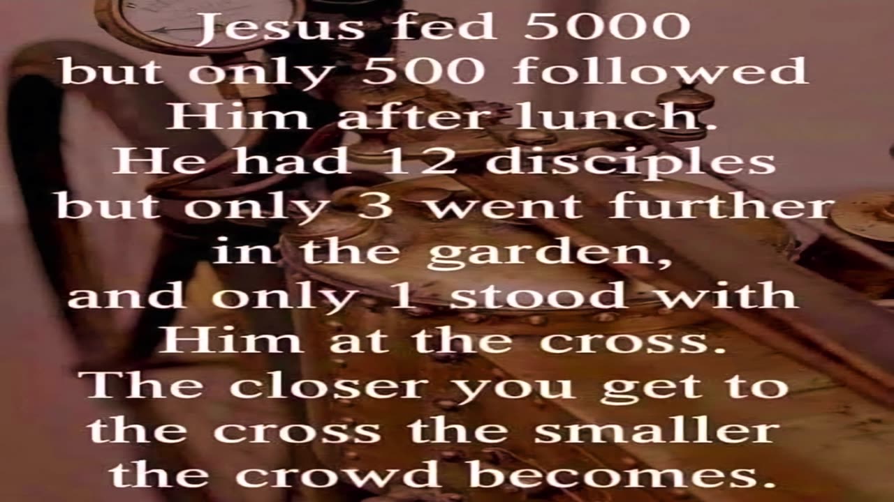 Jesus Fed 5000 but only 500 followed Him after lunch...
