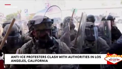 Press and protestors clash with police in California protests