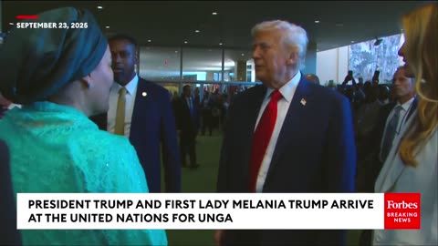 President Trump And First Lady Melania Trump Arrive At The United Nations For UNGA