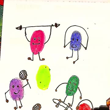 Finger painting art 👆#fingerprint #creative #shorts #drawingforkids #art #drawing #youtubeshorts