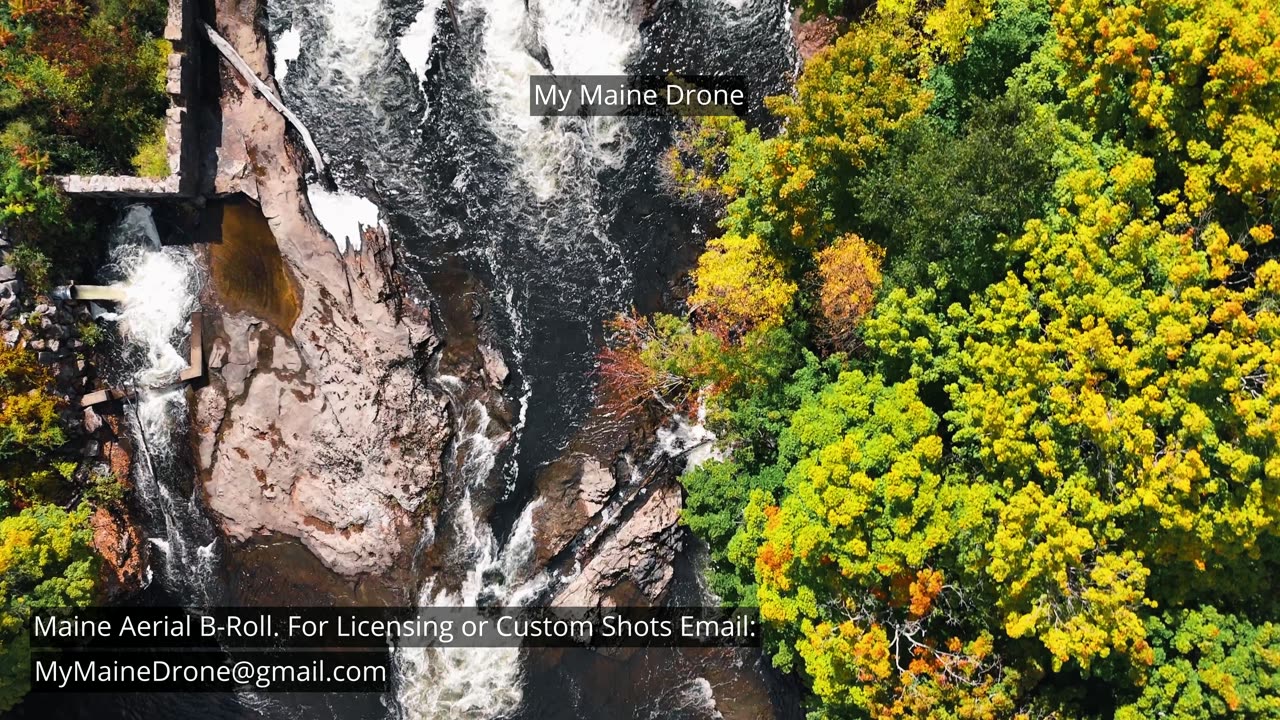 Maine B-Roll (No Sound): The River Rapids in Mechanic Falls Maine Video 3