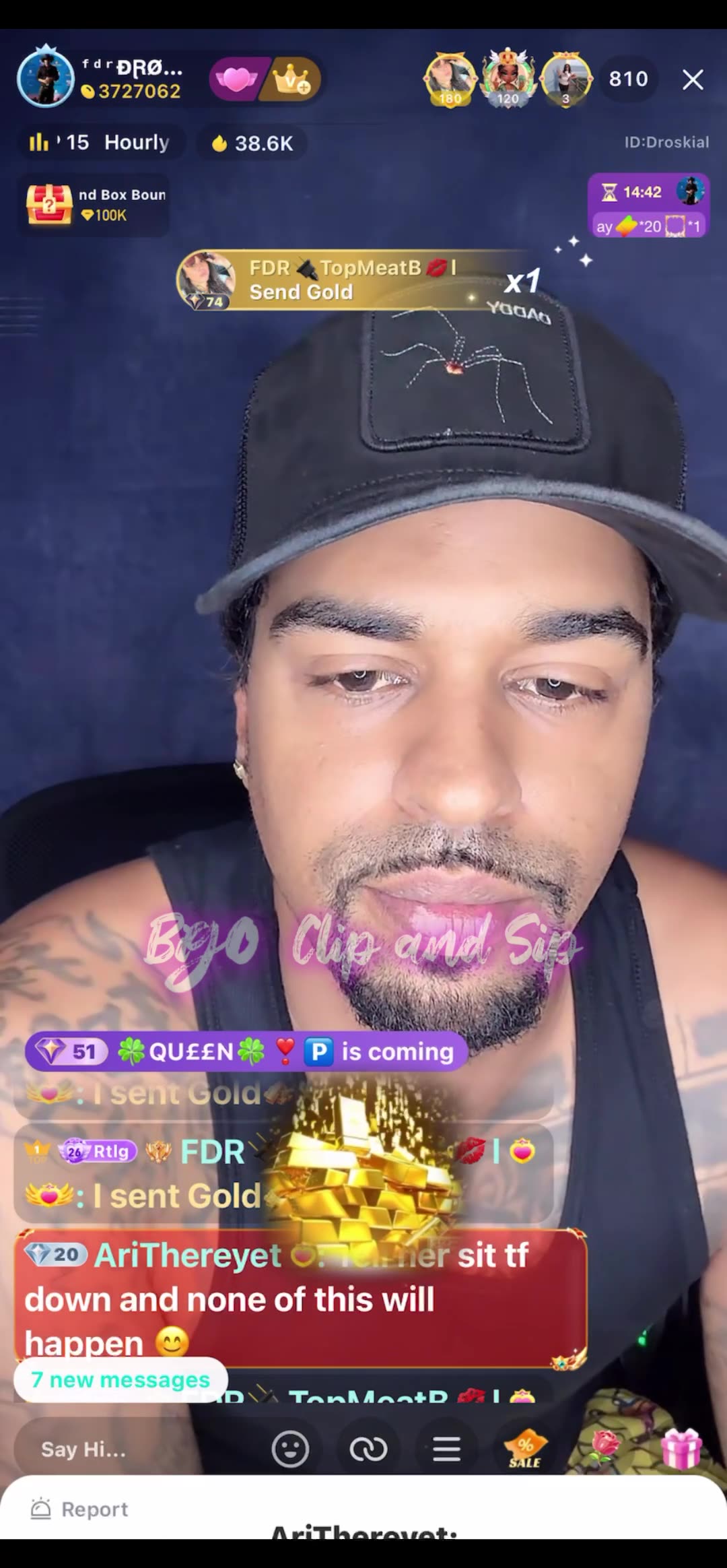 Droski live w/21 on the phone after getting whooped in Maj house 6/1/25 #bigoclipandsip