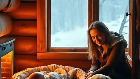 AI Video: Courageous Puppy Saves Infant from a Raging Snowstorm