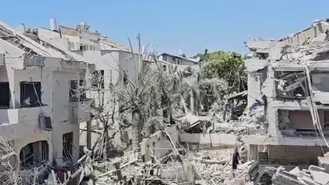The extensive destruction caused by the missile that fell in the central region.