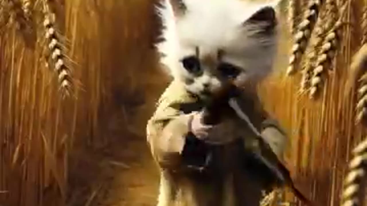 Poor farmer kitten