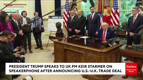 POTUS speaks to UK Keir Starmer during US-UK Trade Deal Announcement