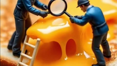Tiny Engineers Welding Cheese on Real Sandwich