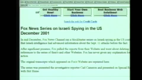Rare Carl Cameron segment about his coverage of Israel's involvement in 9/11