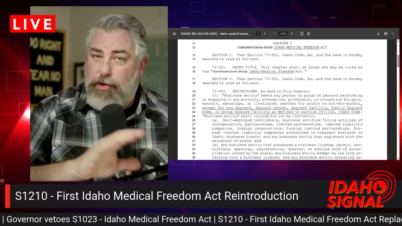 Where are now with Idaho Medical Freedom Act