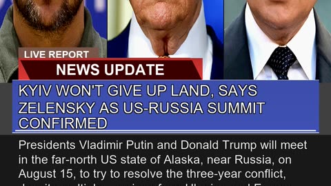 Kyiv Wont Give up Land Says Zelensky as Usrussi