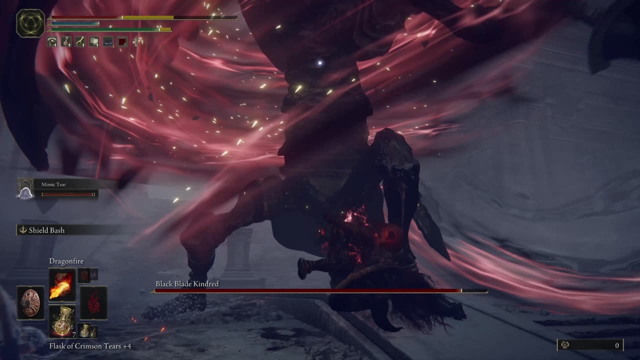 Elden Ring PC | Black Blade Kindred of Forbidden Lands boss w/summoned Mimic Tear on NG #shorts