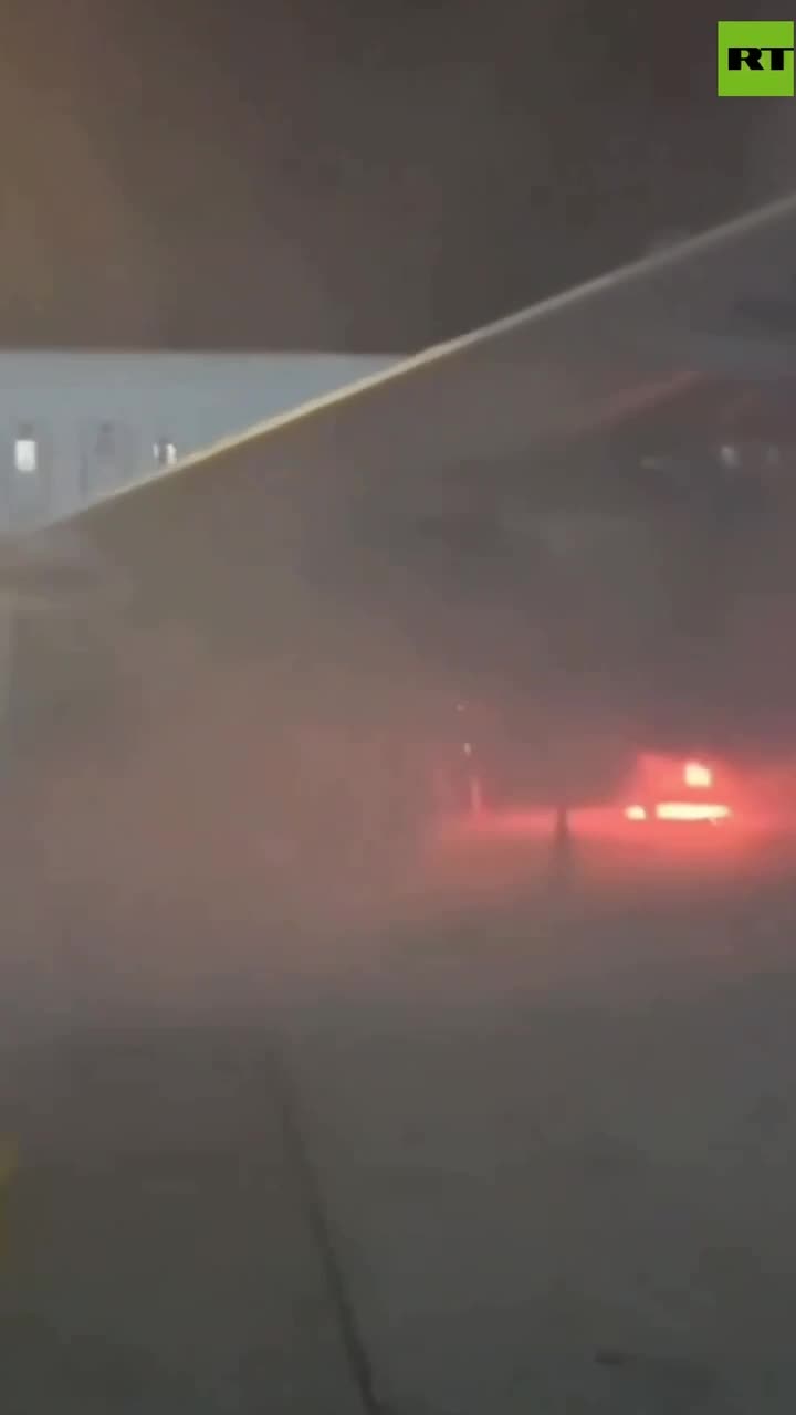 Plane catches fire at Brazilian airport