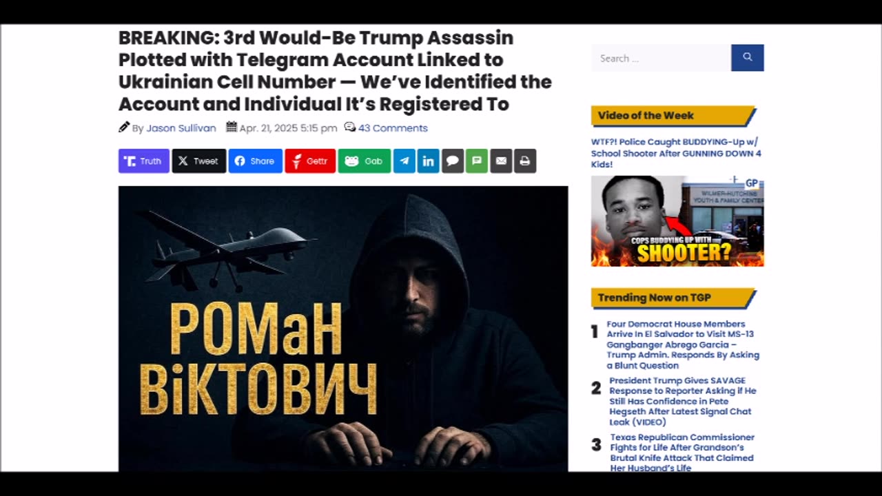 3rd Would-Be Trump Assassin Plotted with Telegram Account Linked...