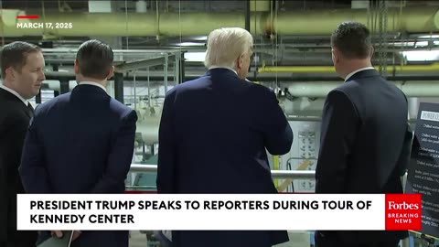 Trump Takes Multiple Questions from Reporters during tour of Kennedy Center