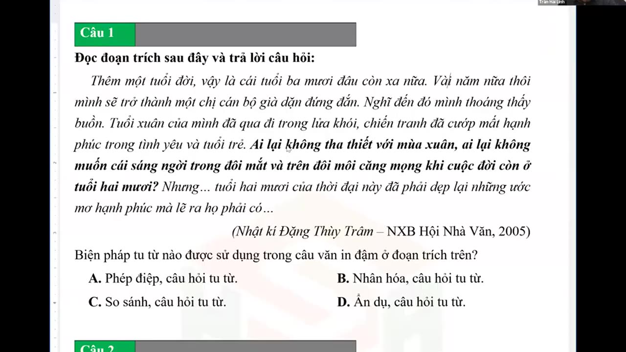 VĂN BUỔI 52 : LUYỆN ĐỀ