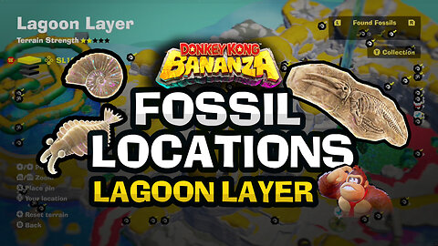 All Fossils in Lagoon Layer - Complete Map [DK Bananza]