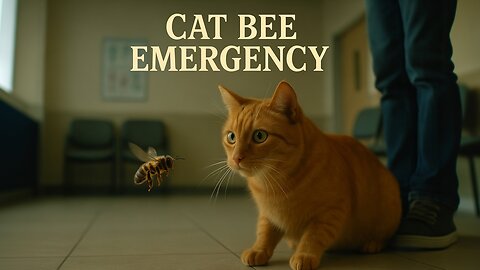 Kitten play with honey bee nest