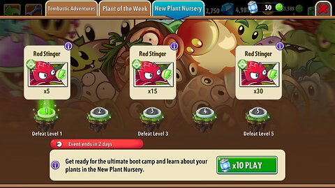 Plants vs Zombies 2 - Plant Nursery - Red Stinger - August 2025