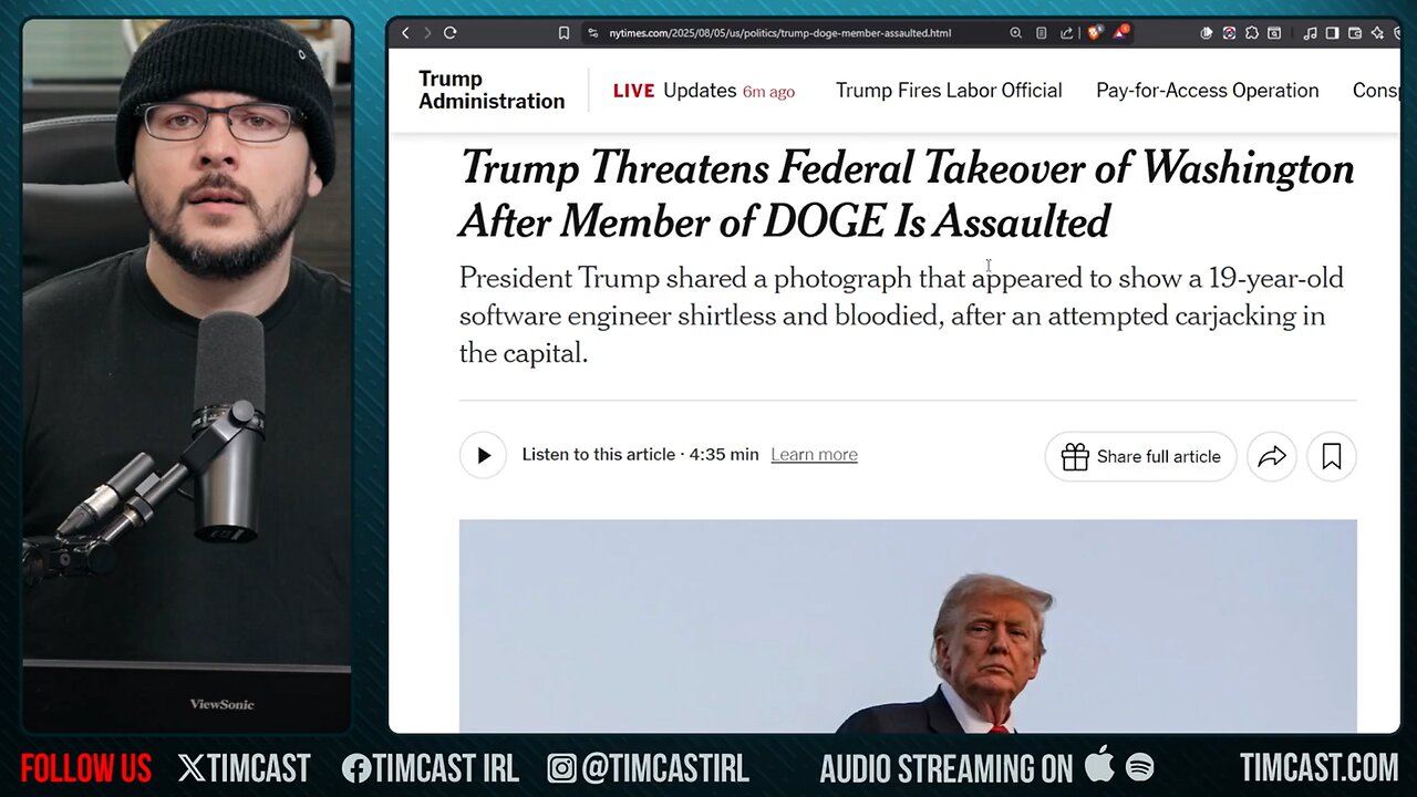 Trump FURIOUS After Big Balls MERCILESSLY Beaten Defending Woman From Carjacking In DC | Tim Pool