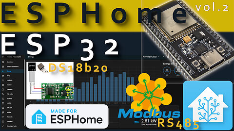 🏠 [vol.2] Home Assistant ESP32 ESPHome Modbus RTU RS485 DS18B20 simple steps for beginners