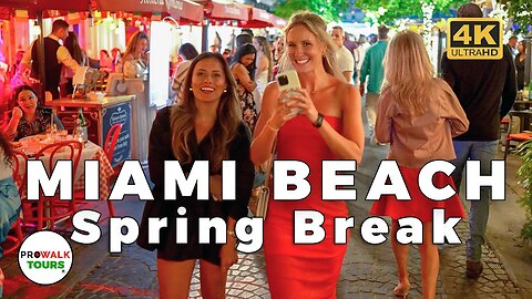 Miami South Beach Spring Break 2025 Night Walk 4K 60fp