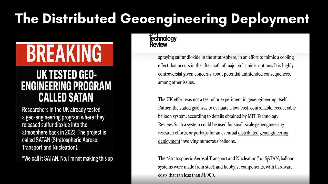 The Distributed Geoengineering Deployment: MIT Reports On The SATAN Program: Military Operations (Robotics and Neuro-weapons) Are Operated Entirely By Ai
