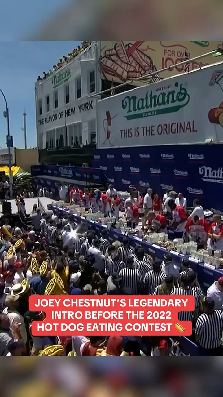 In honor of the 4th of July, we look back to an iconic entrance by Joey Chestnut 🌭