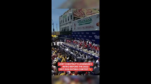 In honor of the 4th of July, we look back to an iconic entrance by Joey Chestnut 🌭