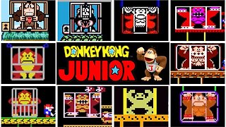 Donkey Kong Jr (NES) - Gameplay 1 Round