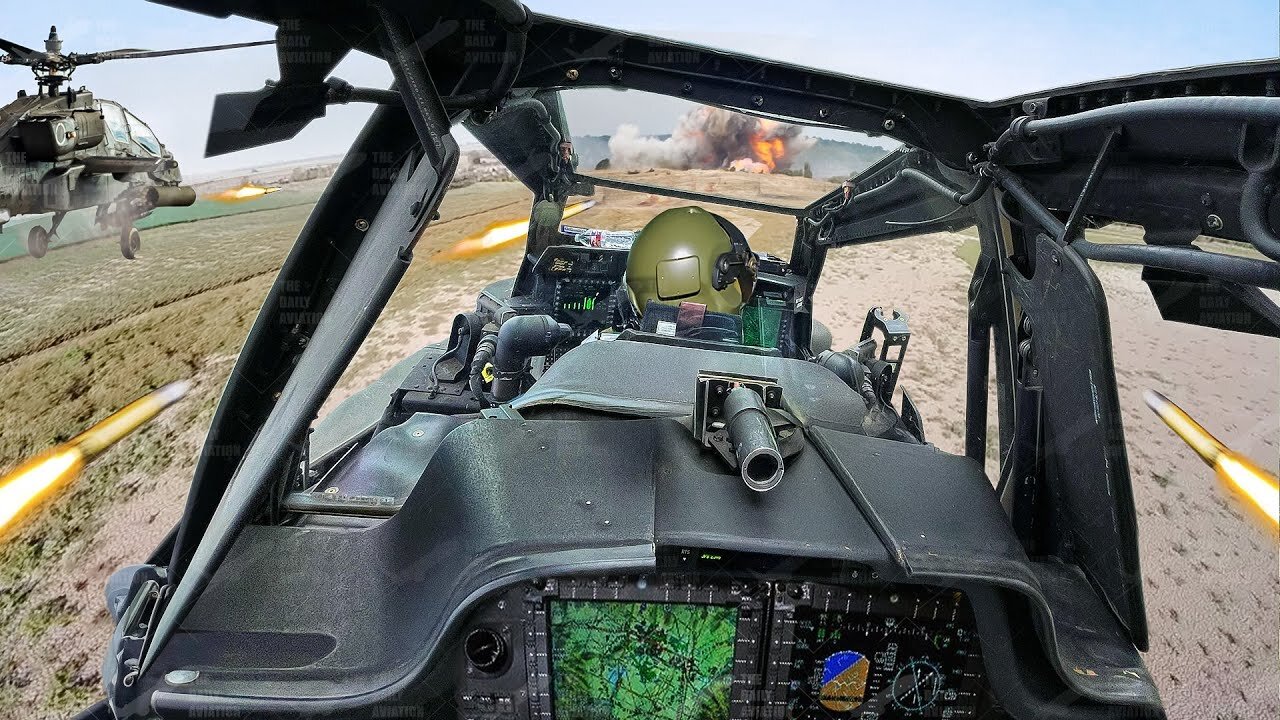 Insane Gunner’s View Inside US AH-64 Cockpit During Gunnery Drill