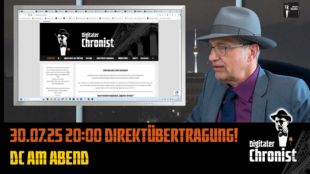 Aufzeichnung vom 30.07.25 Direktübertragung! DC am Abend