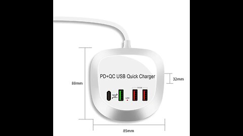 USB Charging Station with 4 Ports & Fast Charging for Multiple Devices, for Home, Office & Travel
