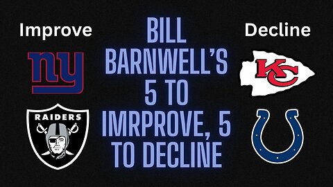 Bill Barnwell of ESPN projects 5 NFL teams that will improve and 5 to decline in 2025 season