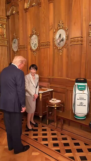 Japan PM Takaichi gifts President Donald Trump a golf bag