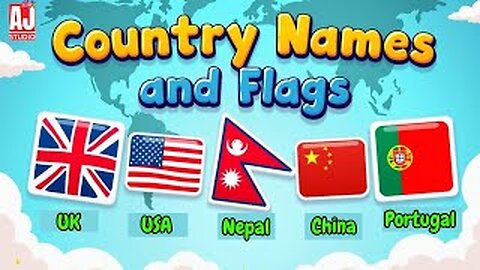 Country Names and Flags 🌍🧒 | Learn with Fun 😊